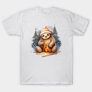 Christmas Sloth Camping T-Shirt